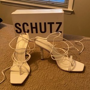 Schutz White Sandal